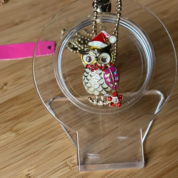 Delightful Christmas Owl Pendant Necklace! - Picture 1 of 3